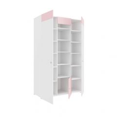 Детская Алиса ПМ-332.25 исп.3 Шкаф комбинированный (c 3 дверями) Белый матовый с ФП - розовый в Лабытнанги - labytnangi.mebel24.online | фото 2
