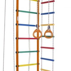 ДСК Атлант оранжевый радуга: турник, кольца, канат, трапеция, веревочная лестница в Лабытнанги - labytnangi.mebel24.online | фото