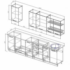 Кухонный гарнитур Антрацит 2800 (Стол. 26мм) в Лабытнанги - labytnangi.mebel24.online | фото 2