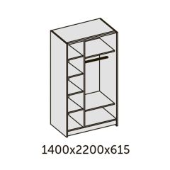 ИННЭС-5 Шкаф-купе 2-х дв. 1400 (1дв. Ф1 - бодега белая, 1дв. Ф2 - зеркало) в Лабытнанги - labytnangi.mebel24.online | фото 2