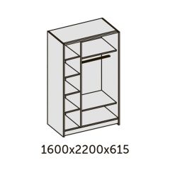 ИННЭС-5 Шкаф-купе 2-х дв. 1600 (2дв. Ф1 - венге) в Лабытнанги - labytnangi.mebel24.online | фото 2