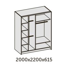 ИННЭС-5 Шкаф-купе 2-х дв. 2000 (2 дв. Ф3 - венге вст. экокожа корич) в Лабытнанги - labytnangi.mebel24.online | фото 2