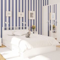 Камелия спальня № 7 Кровать 900 + Стол косметический + Зеркало + Комод, цвет белый, сп.м. 900х2000 мм., б/м, основание есть в Лабытнанги - labytnangi.mebel24.online | фото 5