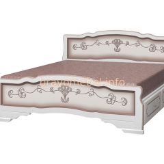 КАРИНА-6 Кровать из массива 1600 (Дуб молочный) с 2-мя ящиками в Лабытнанги - labytnangi.mebel24.online | фото