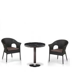 Кофейны комплект плетеной мебели T601/Y79A-W53 Brown (2+1) в Лабытнанги - labytnangi.mebel24.online | фото 1