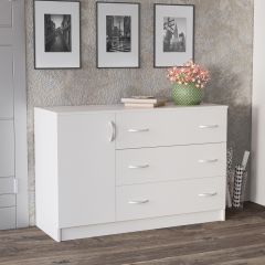 Комод Лофт (3 ящика/1 дверца) Белый в Лабытнанги - labytnangi.mebel24.online | фото