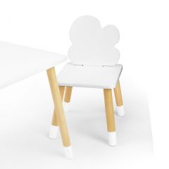Комплект детской мебели стол и два стула Облачко (Белый/Белый/Береза) в Лабытнанги - labytnangi.mebel24.online | фото 1