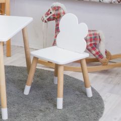 Комплект детской мебели стол и два стула Облачко (Белый/Белый/Береза) в Лабытнанги - labytnangi.mebel24.online | фото 3