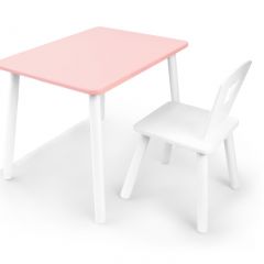 Комплект детской мебели стол и стул Корона (Розовый/Белый/Белый) в Лабытнанги - labytnangi.mebel24.online | фото 2