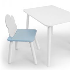 Комплект детской мебели стол и стул Облачко (Белый/Голубой/Белый) в Лабытнанги - labytnangi.mebel24.online | фото 1