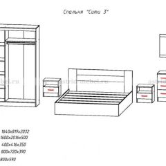 Комплект спальни СИТИ-3 (Анкор темный/анкор белый) в Лабытнанги - labytnangi.mebel24.online | фото 2