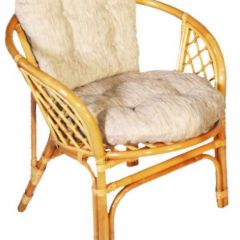 Кресло Багама, подушки светлые обычные шенил (Мёд) в Лабытнанги - labytnangi.mebel24.online | фото 1