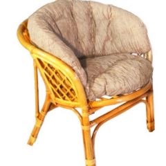 Кресло Багама, подушки светлые полные шенил (Мёд) в Лабытнанги - labytnangi.mebel24.online | фото 1
