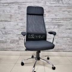 Кресло Barneo K-115 для персонала (черная ткань, черная сетка) в Лабытнанги - labytnangi.mebel24.online | фото 1