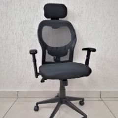 Кресло Barneo K-128 для персонала (черная ткань черная сетка) в Лабытнанги - labytnangi.mebel24.online | фото