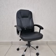 Кресло Barneo K-8 для руководителя (черная экокожа) в Лабытнанги - labytnangi.mebel24.online | фото