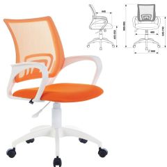 Кресло BRABIX "Fly MG-396W", пластик белый, сетка, оранжевое, 532401, MG-396W_532401 в Лабытнанги - labytnangi.mebel24.online | фото 2
