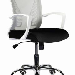 Кресло BRABIX "Wings MG-306" (пластик белый, хром, сетка, серое/черное) 532010 в Лабытнанги - labytnangi.mebel24.online | фото