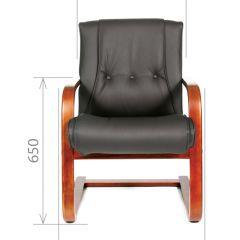Кресло для посетителя CHAIRMAN  653 V (Кожа) Черное в Лабытнанги - labytnangi.mebel24.online | фото 4