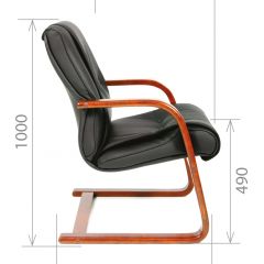 Кресло для посетителя CHAIRMAN  653 V (Кожа) Черное в Лабытнанги - labytnangi.mebel24.online | фото 5
