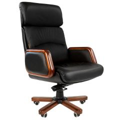 Кресло для руководителя CHAIRMAN 417 (Натуральная кожа) Черное в Лабытнанги - labytnangi.mebel24.online | фото