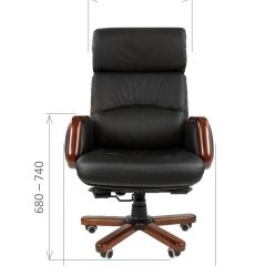Кресло для руководителя CHAIRMAN 417 (Натуральная кожа) Черное в Лабытнанги - labytnangi.mebel24.online | фото 4