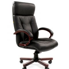 Кресло для руководителя CHAIRMAN  421 (Натуральная кожа) Черное в Лабытнанги - labytnangi.mebel24.online | фото 1