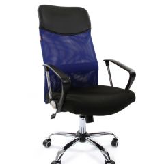 Кресло для руководителя CHAIRMAN 610 N (15-21 черный/сетка синий) в Лабытнанги - labytnangi.mebel24.online | фото