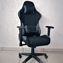 Кресло геймерское Barneo K-51 (черная ткань серые вставки) в Лабытнанги - labytnangi.mebel24.online | фото