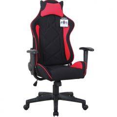 Кресло компьютерное BRABIX GT Racer GM-101 + подушка (ткань) черное/красное (531820) в Лабытнанги - labytnangi.mebel24.online | фото 1