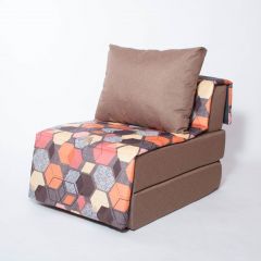 Кресло-кровать бескаркасное Харви (коричневый-геометрия браун) в Лабытнанги - labytnangi.mebel24.online | фото