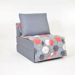 Кресло-кровать бескаркасное Харви (серый-геометрия слейт) в Лабытнанги - labytnangi.mebel24.online | фото 1