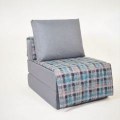 Кресло-кровать бескаркасное Харви (серый-квадро азур) в Лабытнанги - labytnangi.mebel24.online | фото