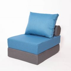 Кресло-кровать-пуф бескаркасное Прайм (синий-графит (Ф)) в Лабытнанги - labytnangi.mebel24.online | фото