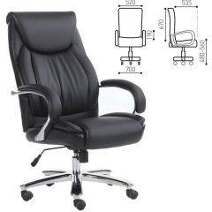 Кресло офисное BRABIX "Advance EX-575" (хром/экокожа/черное) 531825 в Лабытнанги - labytnangi.mebel24.online | фото 1