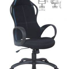 Кресло офисное BRABIX PREMIUM "Force EX-516" (ткань черная/вставки синие) 531572 в Лабытнанги - labytnangi.mebel24.online | фото 2