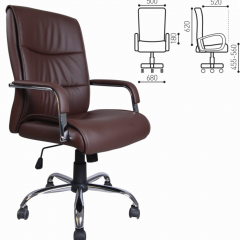 Кресло офисное BRABIX "Space EX-508" (экокожа, хром, коричневое) 531164 в Лабытнанги - labytnangi.mebel24.online | фото 4
