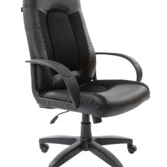 Кресло офисное BRABIX "Strike EX-525" (экокожа черная, ткань черная) 531381 в Лабытнанги - labytnangi.mebel24.online | фото
