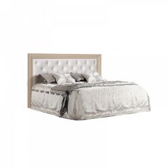 Кровать 2-х спальная (1,6 м) Амели штрих-лак с мягким изголовьем с подъемным механизмом (АМКР-2[3]) в Лабытнанги - labytnangi.mebel24.online | фото