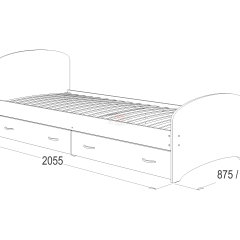Кровать-6 одинарная с 2-мя ящиками (800*2000) в Лабытнанги - labytnangi.mebel24.online | фото 2