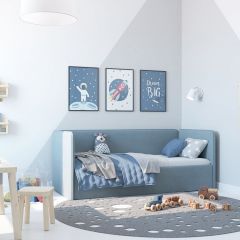 Кровать-диван Leonardo 180*80 (Голубой) + боковина в Лабытнанги - labytnangi.mebel24.online | фото 5