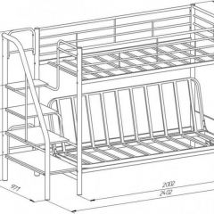 Кровать двухъярусная с диваном "Мадлен-3" (Белый/Фиолетовы) в Лабытнанги - labytnangi.mebel24.online | фото 3
