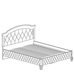 Кровать с обивкой №488 Марлен (1600) Кремовый белый в Лабытнанги - labytnangi.mebel24.online | фото 2