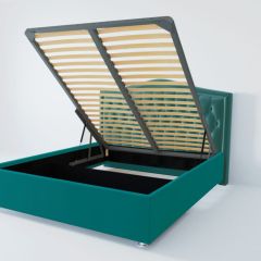 Кровать Нягань с ПМ 1200 (велюр бирюзовый) в Лабытнанги - labytnangi.mebel24.online | фото
