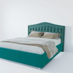 Кровать Нягань с ПМ 1200 (велюр бирюзовый) в Лабытнанги - labytnangi.mebel24.online | фото 2