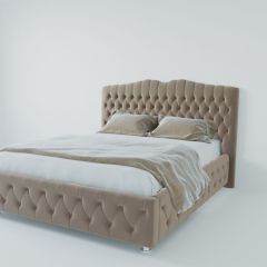 Кровать Нягань с ПМ 1200 (велюр серый) в Лабытнанги - labytnangi.mebel24.online | фото