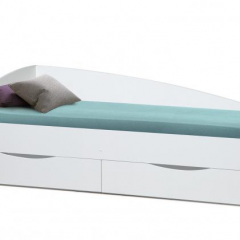Кровать одинарная "Фея - 3" асимметричная 1900х800 (белая) в Лабытнанги - labytnangi.mebel24.online | фото