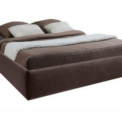 Кровать Подиум с ПМ 1400 (экокожа коричневая) в Лабытнанги - labytnangi.mebel24.online | фото
