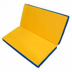Мат гимнастический 1х1х0,1м складной цв. синий-желтый в Лабытнанги - labytnangi.mebel24.online | фото 1