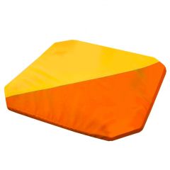 Мат гимнастический 1,3x1,3x0,05м складной скошенные углы цв.оранжевый-желтый в Лабытнанги - labytnangi.mebel24.online | фото 1